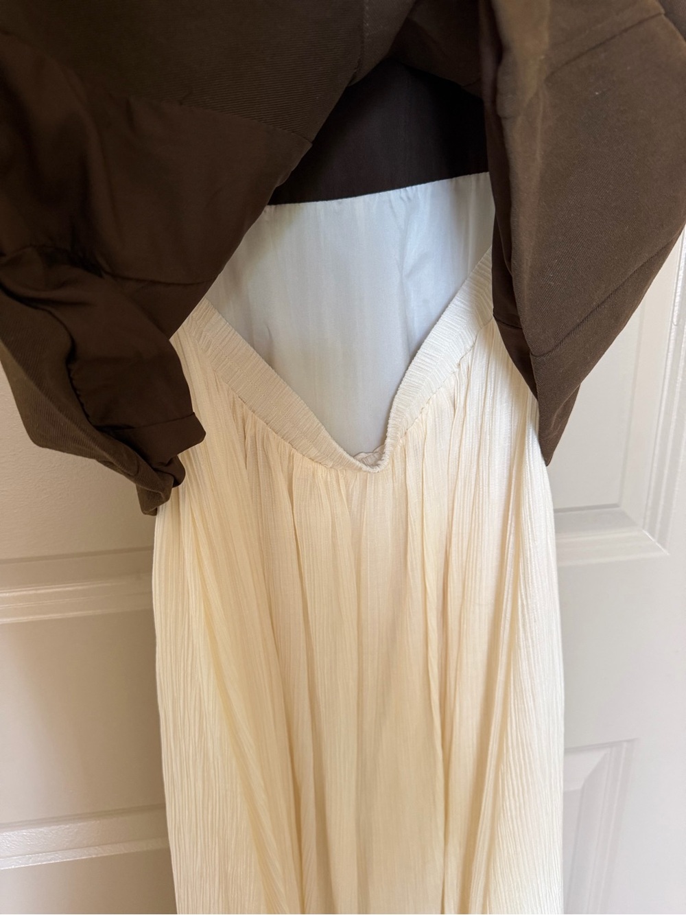 Moon River Brown and Cream Buttoned Dress - Picture 8 of 11